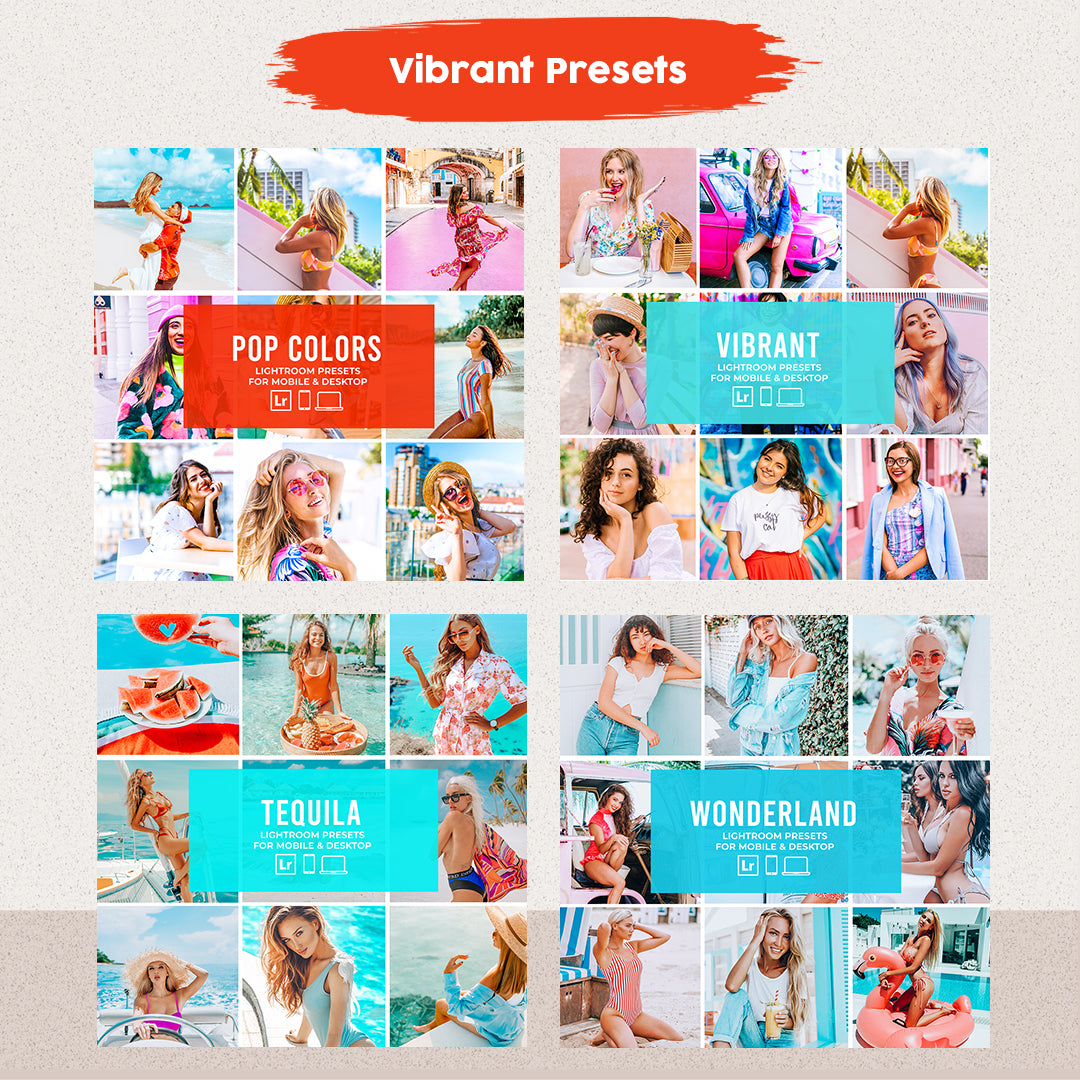 VIBRANT BUNDLE PRESETS | 12 PACKS (MOBILE + DESKTOP) - Presetsh