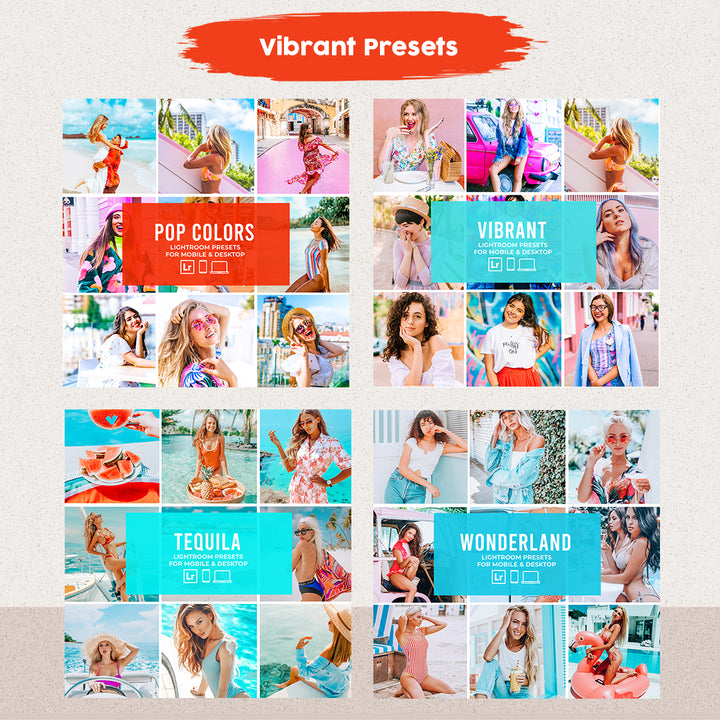 VIBRANT BUNDLE PRESETS | 12 PACKS (MOBILE + DESKTOP) - Presetsh