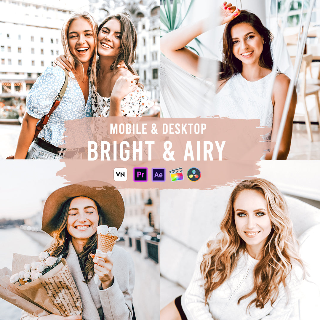 Bright & Airy Video Luts Collection (Mobile & Desktop)